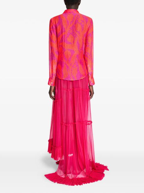 DRIES VAN NOTEN ruffled skirt - Pink