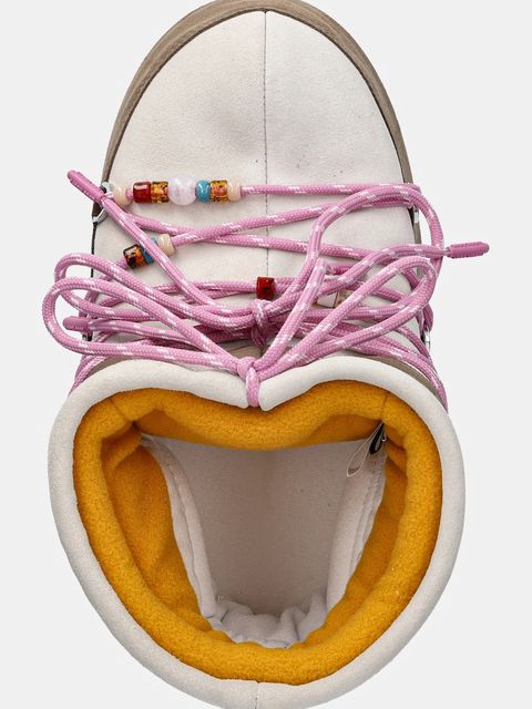 Moon Boot śniegowce zamszowe MB X GIR ICON LOW SUEDE BEADS kolor beżowy 80D1409730-BL43