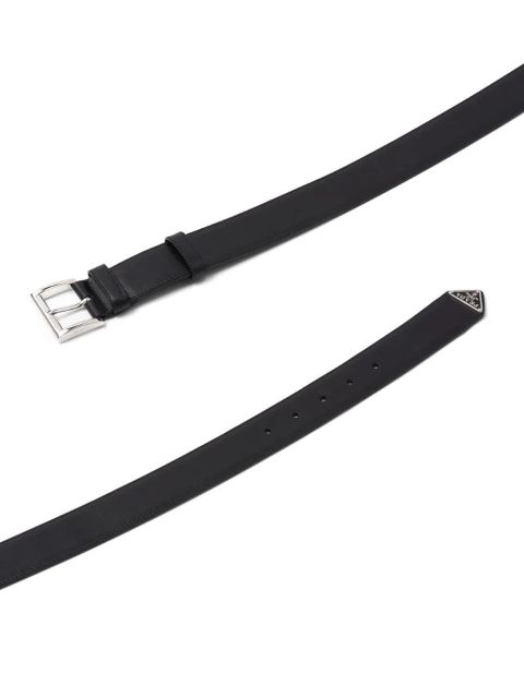 Prada triangle-logo leather belt - Black - zdjęcie produktu nr 2