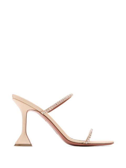 Amina Muaddi 95mm Gilda heeled sandals - Neutrals - zdjęcie produktu nr 1