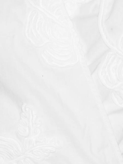 ROTATE BIRGER CHRISTENSEN rose-embroidery wrap shirt - White