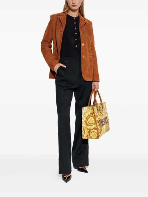 Versace button-embellished wool sweater - Black