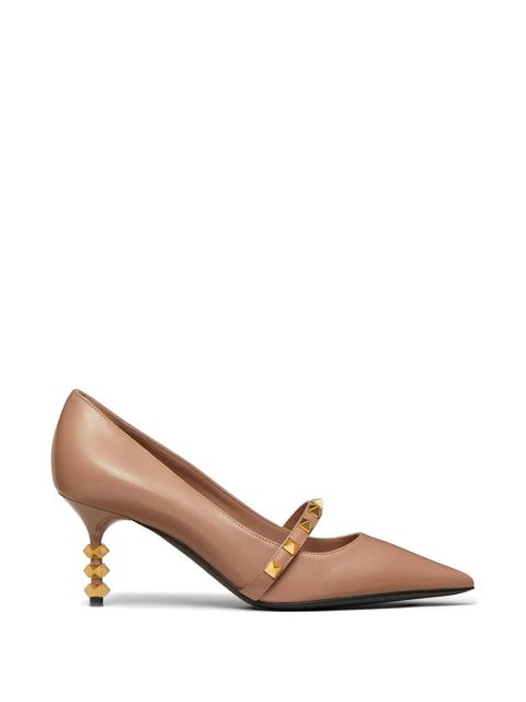 Valentino Garavani Rockstud pumps with kidskin sculptured heel 70mm - Neutrals - zdjęcie produktu nr 1