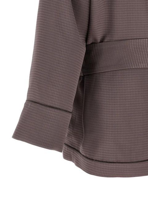 The Attico houndstooth striped blazer - Brown