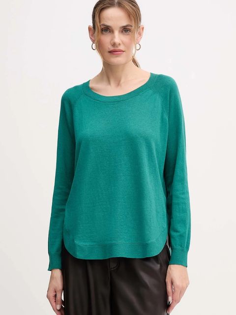 United Colors of Benetton sweter z dodatkiem wełny damski kolor zielony lekki 1Y6SD10EG - zdjęcie produktu nr 1