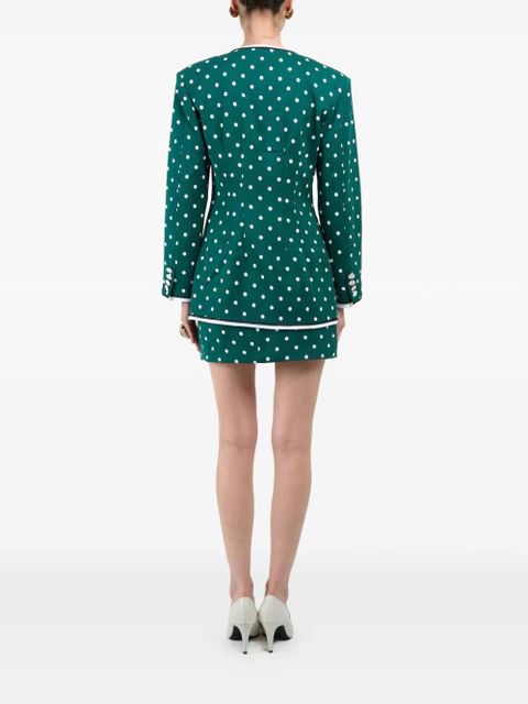 Rowen Rose polka-dots pockets jacket - Green