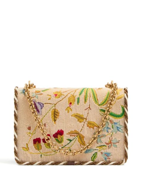 Valentino Garavani Vain embroidered shoulder bag - Neutrals