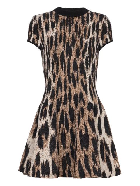Balmain leopard-jacquard dress - Brown - zdjęcie produktu nr 1