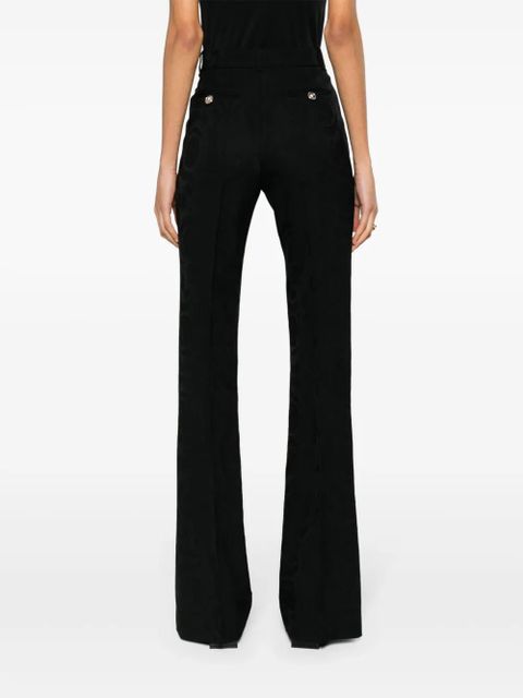 Versace baroque-jacquard flared trousers - Black