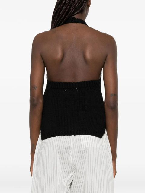 Róhe chunky-knit halter top - Black