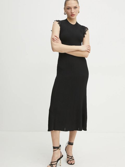 ERMANNO Firenze sukienka kolor czarny midi rozkloszowana 56TQ004EO1 - zdjęcie produktu nr 2