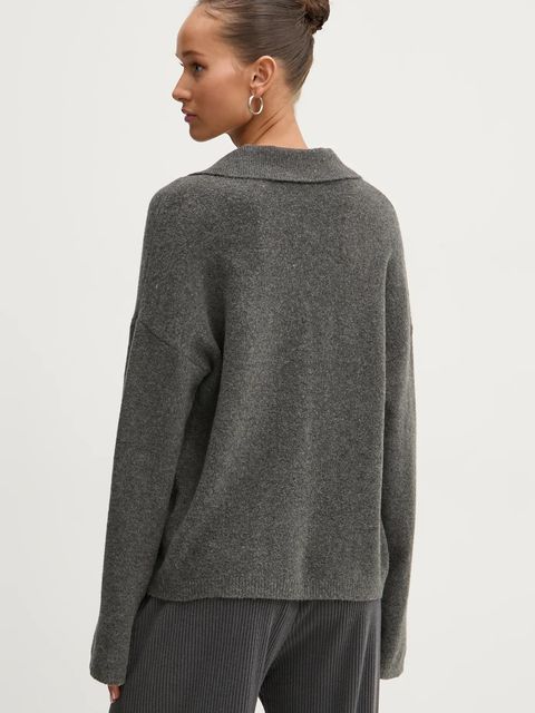 Abercrombie & Fitch kardigan z domieszką wełny kolor szary KI150-4223