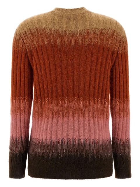 FENDI ribbed logo-embroidered knit sweater - Brown