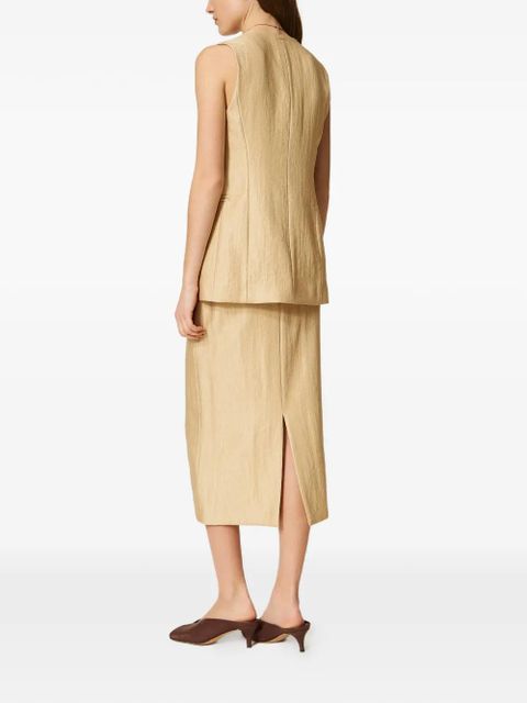 TWINSET slit midi skirt - Neutrals