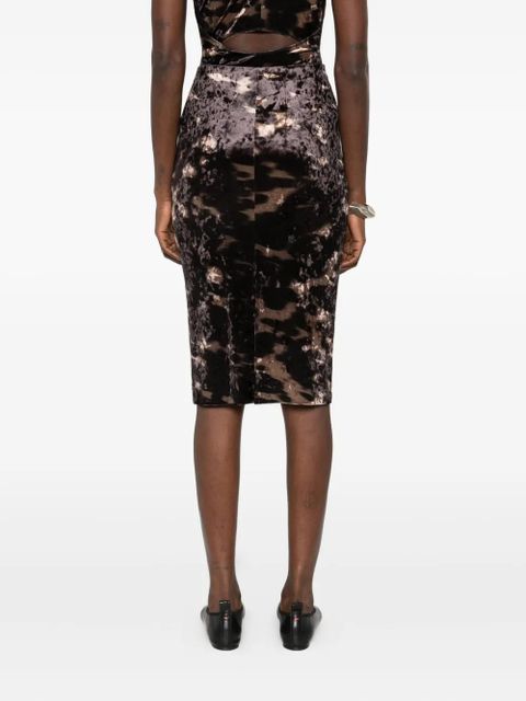 Nanushka velvet print pencil skirt - Black