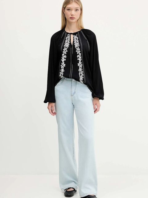 Desigual bluzka TALLO damska kolor czarny wzorzysta 25WWBW07 - zdjęcie produktu nr 2