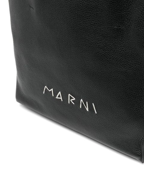 Marni logo-embroidered tote bag - Black