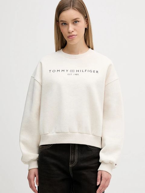 Tommy Hilfiger bluza damska kolor beżowy z nadrukiem WW0WW47831 - zdjęcie produktu nr 1