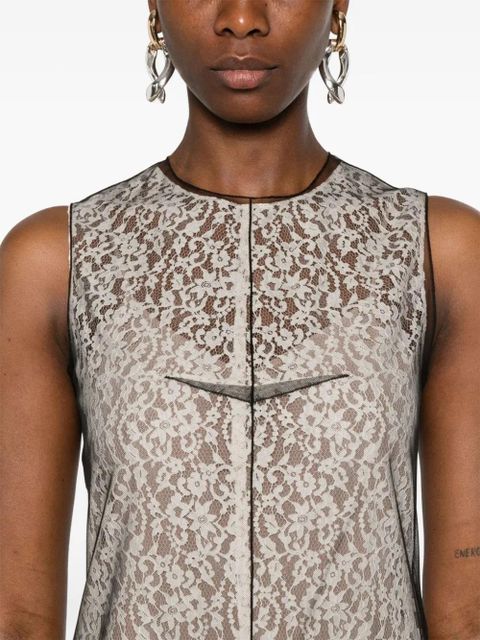 FENDI lace midi dress - Neutrals
