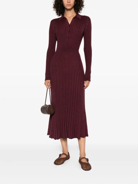 Gabriela Hearst ribbed collared midi dress