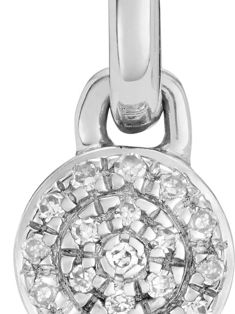 Monica Vinader Fiji Mini Button diamond pendant charm - Silver