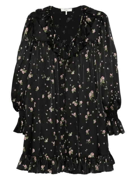 Chloé floral ruffled mini dress - Black - zdjęcie produktu nr 1