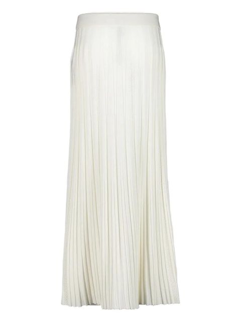 Balmain pleated knitted maxi skirt - White