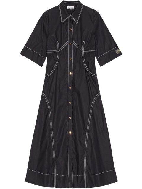 GANNI contrasting shirtdress - Black - zdjęcie produktu nr 1