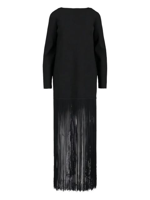 KHAITE Paley fringe-hem dress - Black