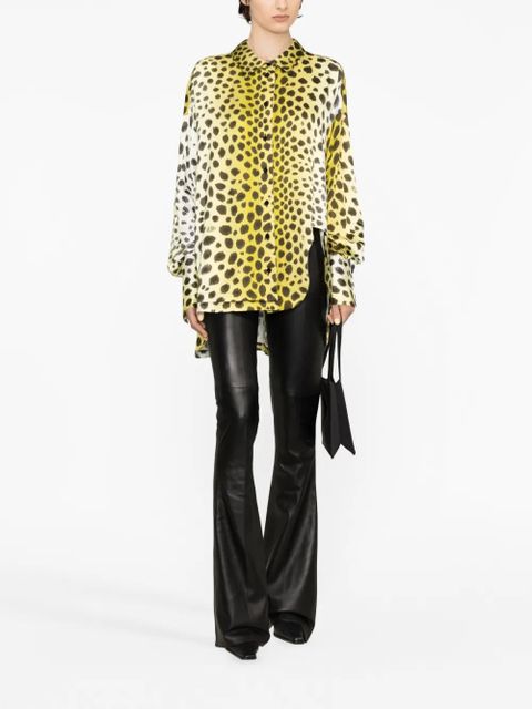 The Attico Kota leopard-print shirt - Yellow