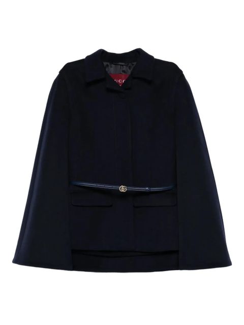 Gucci belted wool cape - Blue - zdjęcie produktu nr 1