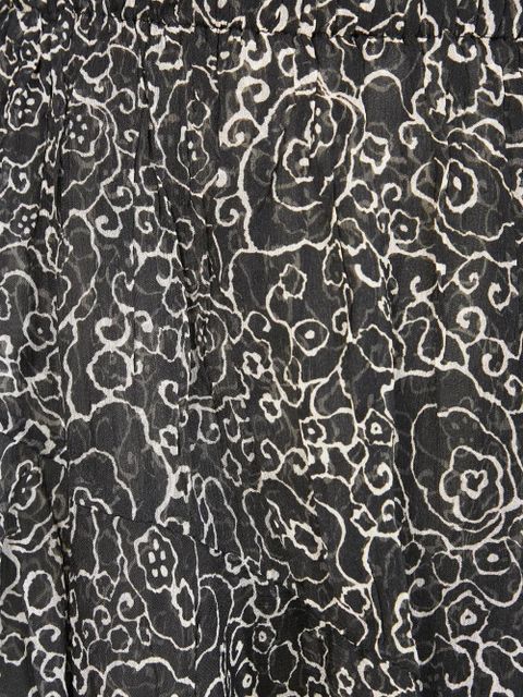 MARANT ÉTOILE ruffled floral shorts - Black