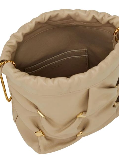 Ferragamo mini leather bucket bag - Neutrals