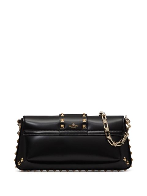 Valentino Garavani Rockstud brushed-leather shoulder bag - Black