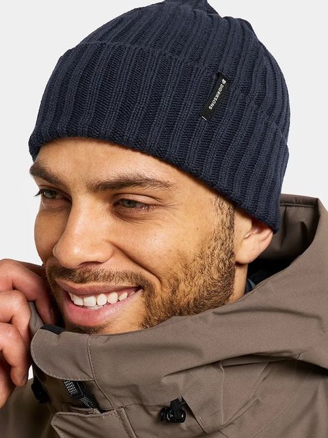 Didriksons czapka bawełniana LAKEN kolor granatowy 505757