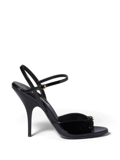 Miu Miu buckle leather sandals - Black - zdjęcie produktu nr 1