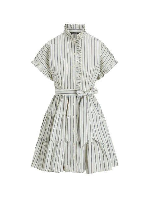 Lauren Ralph Lauren striped ruffled dress - Neutrals - zdjęcie produktu nr 1