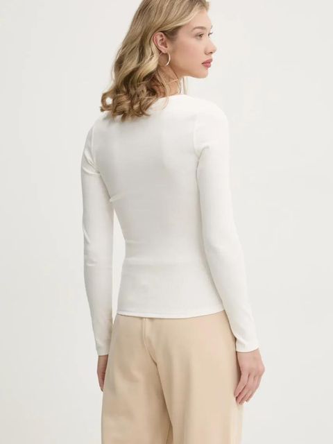 Tommy Jeans longsleeve damski kolor beżowy DW0DW17990