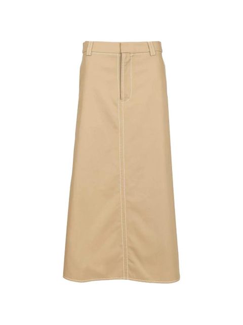 AMI Paris A-line topstitching midi skirt - Neutrals - zdjęcie produktu nr 1