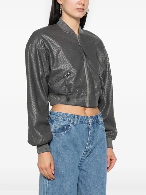 ROTATE BIRGER CHRISTENSEN braided cropped jacket - Grey