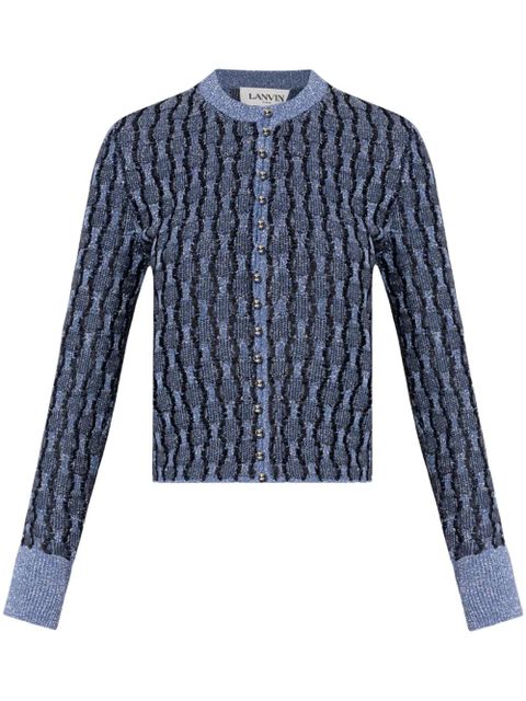Lanvin metallic knitted cardigan - Blue - zdjęcie produktu nr 1