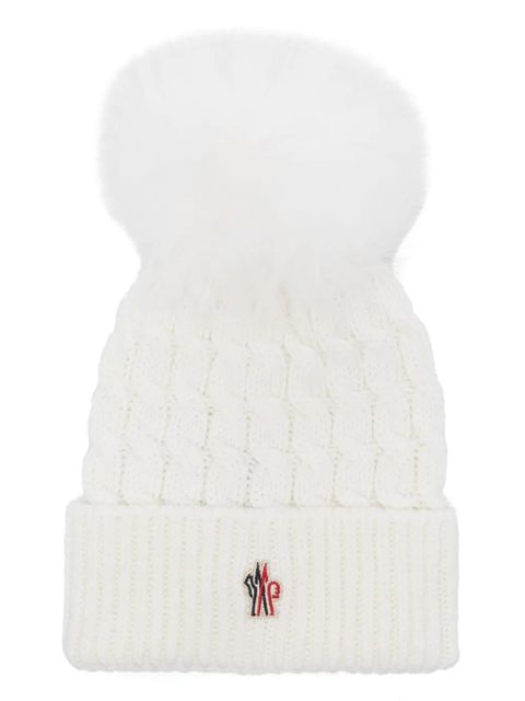 Moncler Grenoble pompom beanie - White - zdjęcie produktu nr 1