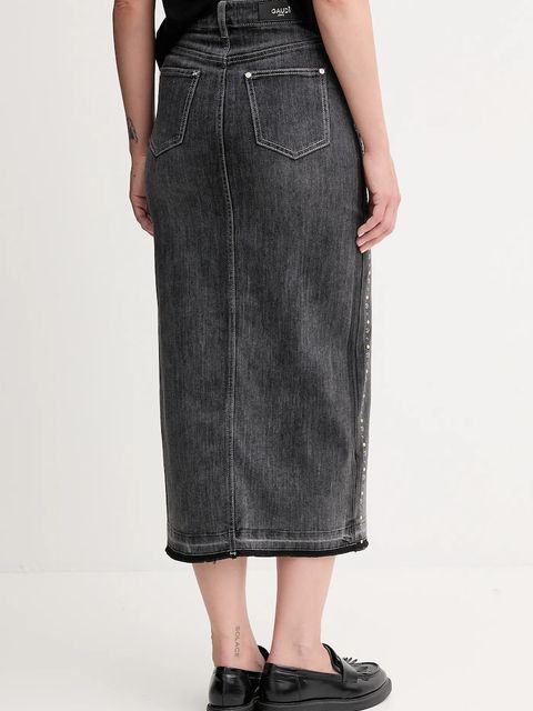 Gaudi spódnica jeansowa kolor szary maxi prosta 521BD76004