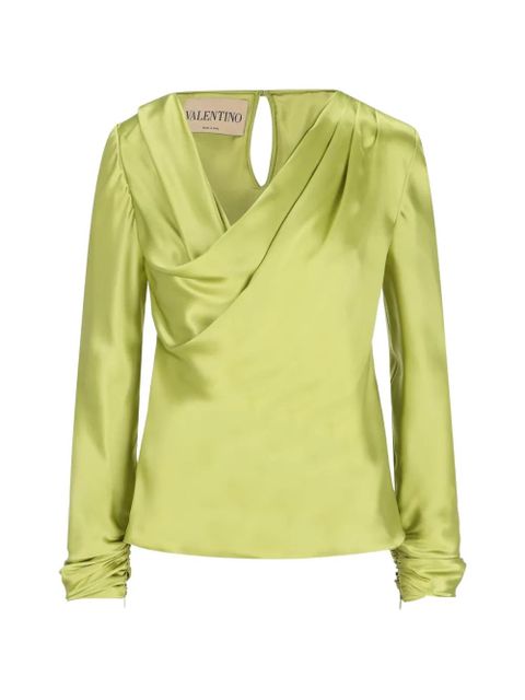 Valentino Garavani draped long-sleeve top - Green - zdjęcie produktu nr 1
