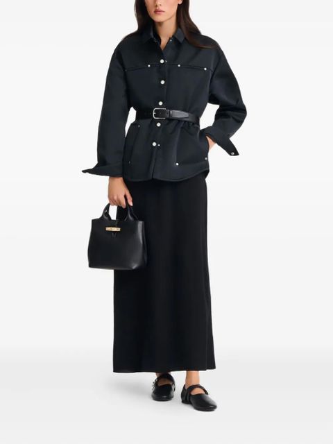 Longchamp small Le Roseau bamboo clasp leather tote bag - Black - zdjęcie produktu nr 2