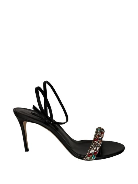 Casadei embellished wrap-around sandals - Black - zdjęcie produktu nr 1