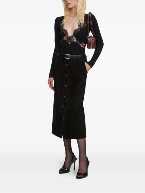 Self-Portrait lace-details long-sleeve T-shirt - Black - zdjęcie produktu nr 2