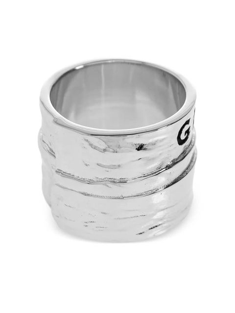 Givenchy hammered logo ring - Silver
