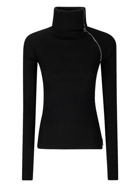 Sportmax ribbed-knit zip-detail sweater - Black - zdjęcie produktu nr 1