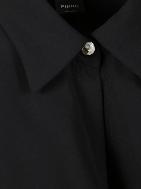 PINKO tie-waist shirt midi dress - Black
